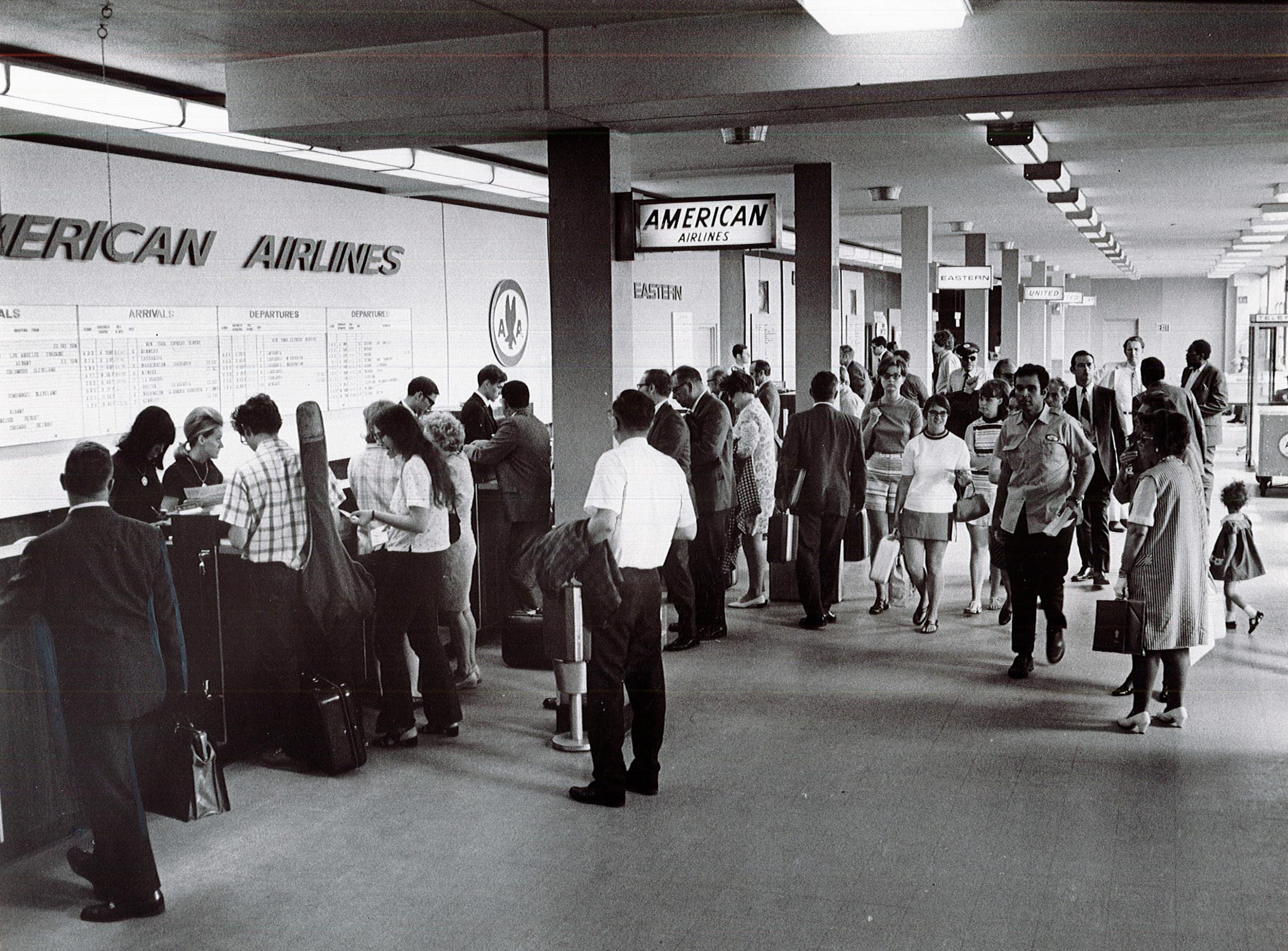 Buffalo Airport ticket counter in 1970